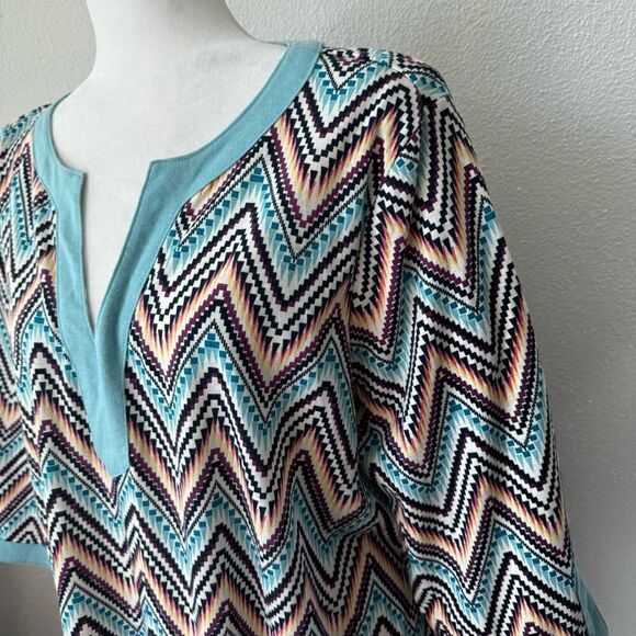 Jaclyn Smith Pullover Dress Zig Zag Colorful SZ XL - Picture 5 of 15